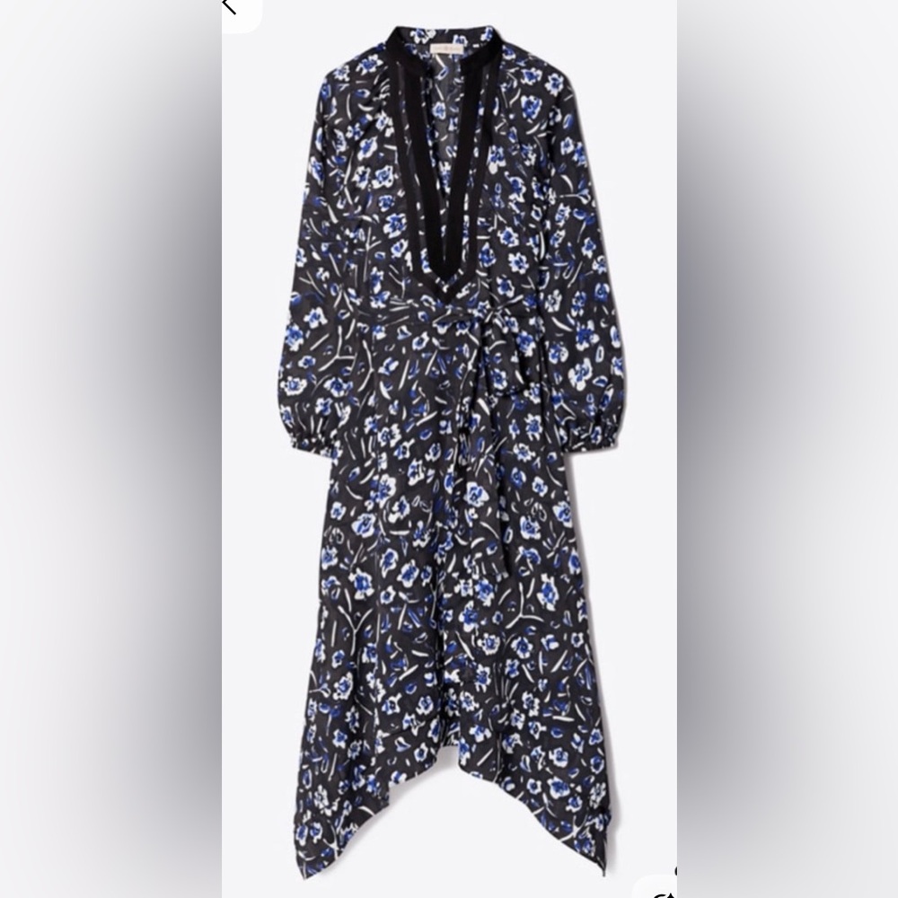 Tory Burch Floral V-Neck Midi Dress - New without Tags
